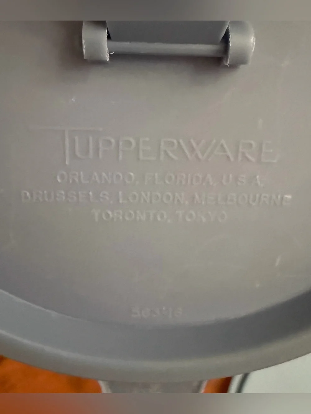 2 Vintage Tupperware Handolier #321 Containers Flip Top Country Blue Lid Cottage